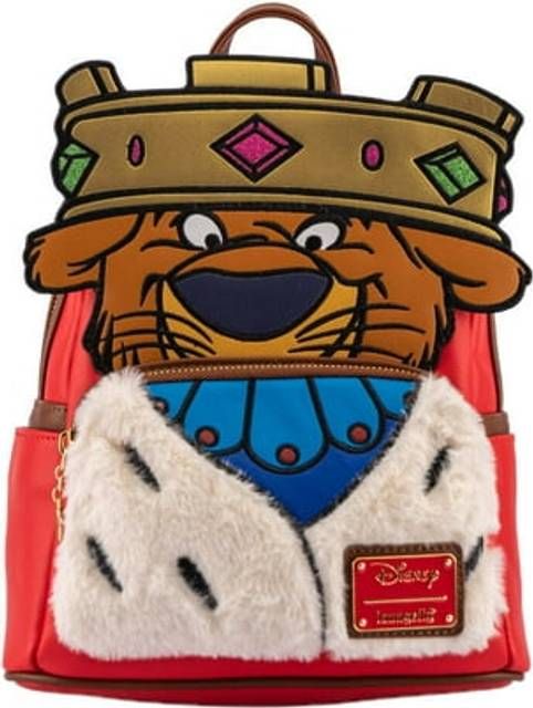 Loungefly GirlGeek, Disney Exclusive Robin Hood PRINCE JOHN Plush Cosplay Backpack NWT!