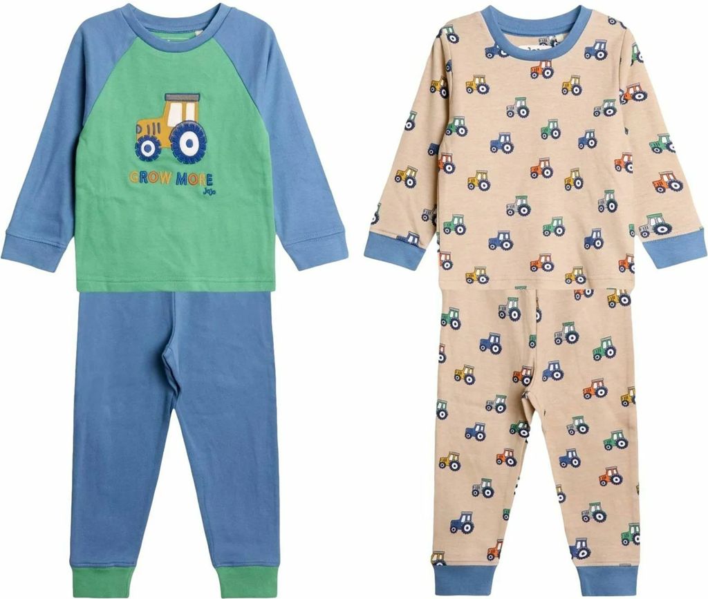 regular fit - 2 pack tractor set - nattøj sæt - blue