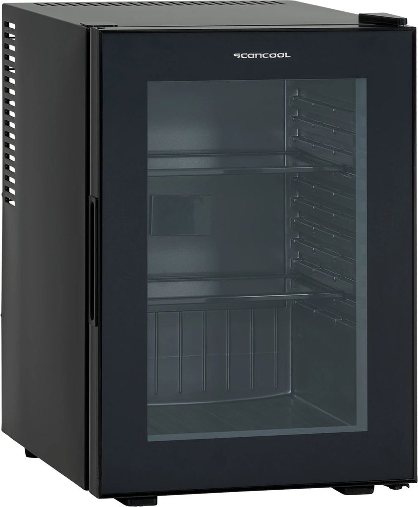 scancool minibar med glasfront 34l sort