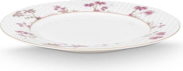 PIP Studio Jolie Dots Tallerken - Ø 26,5 cm - Porcelæn - Hvid/lyserød