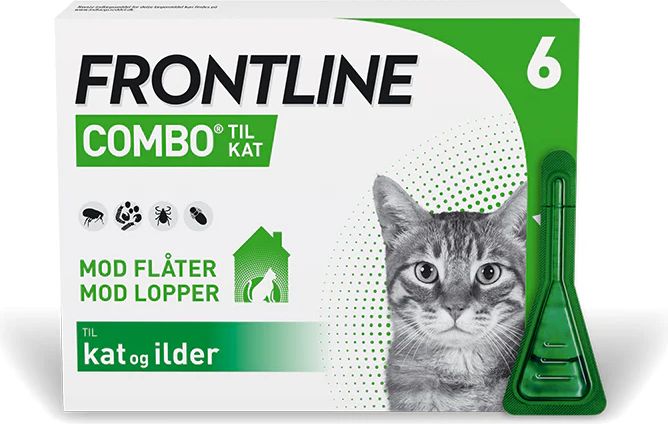 frontline flåt- & loppemiddel combo vet kat 1 kg+ - 6x0,5 ml