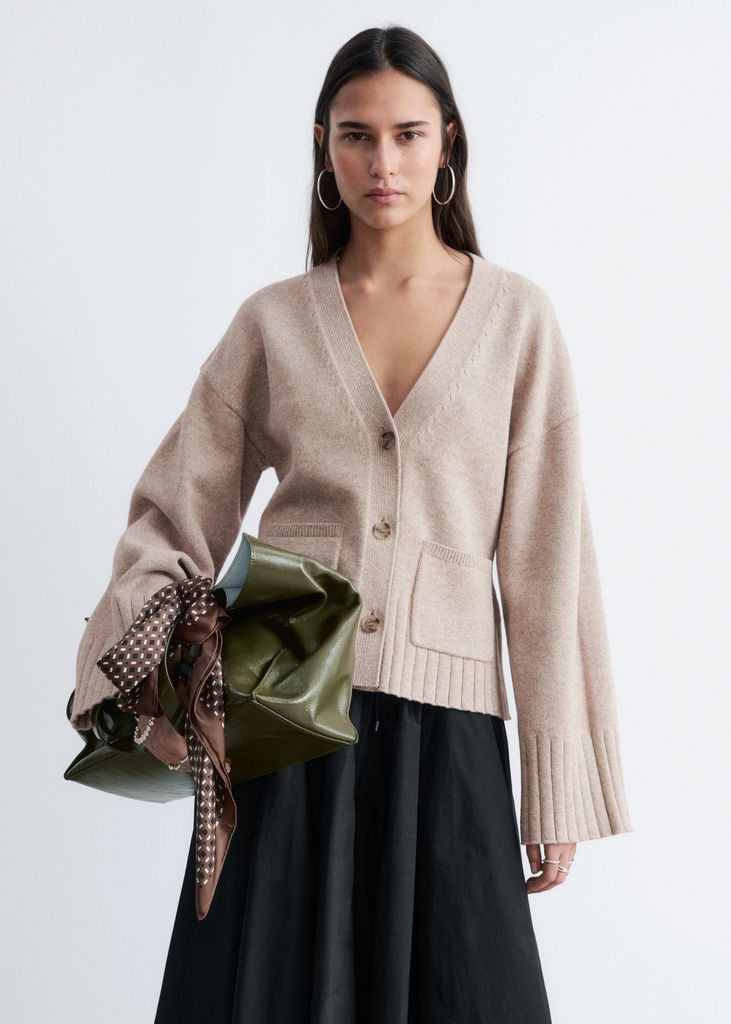 tapered knit cardigan