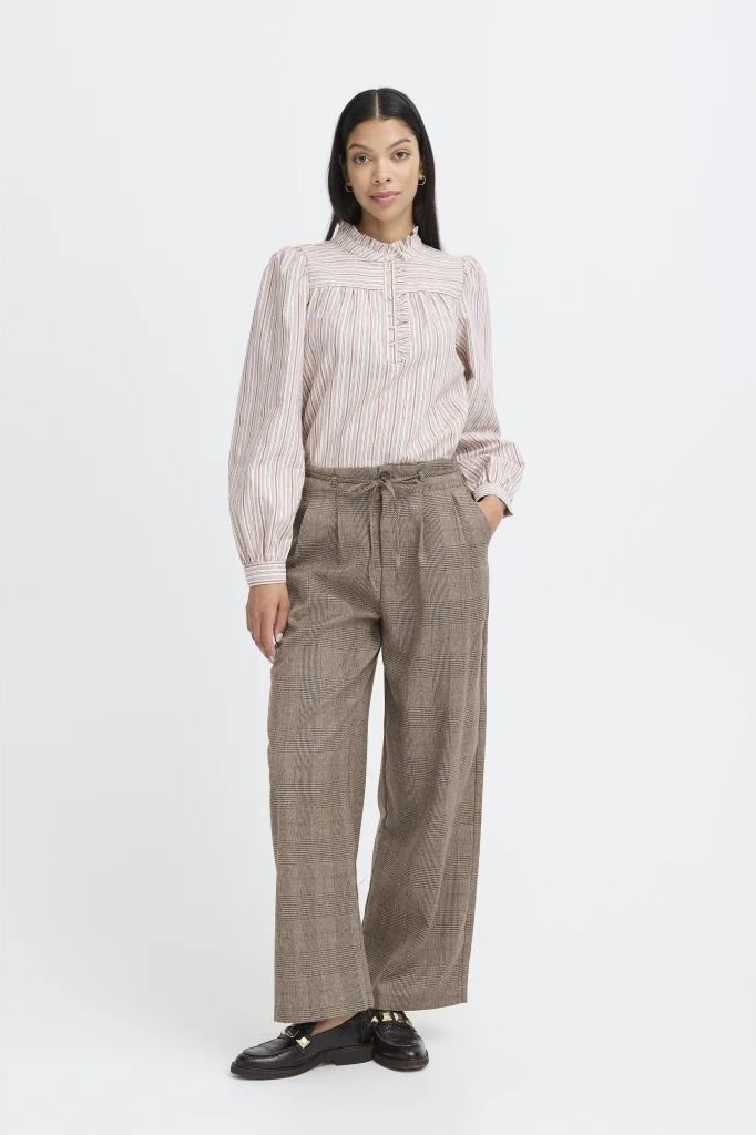 b.young dame bukser byxdiyar - brown/black tartan