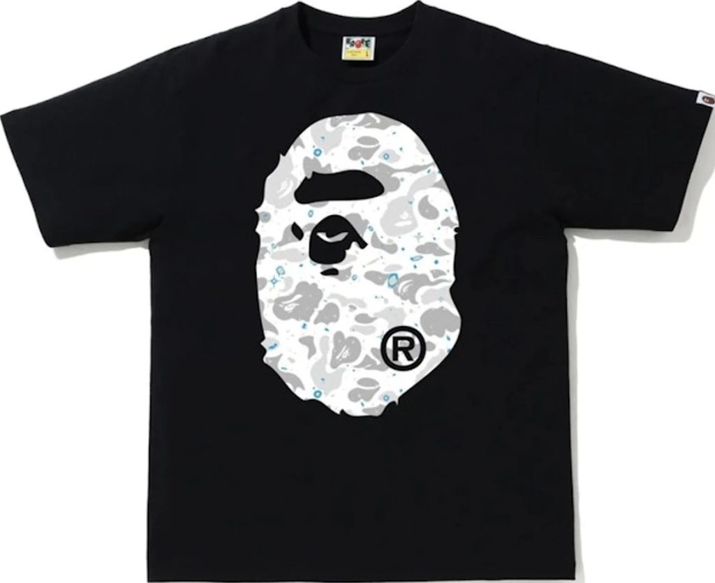 bape a bathing ape space camo big ape head tee black