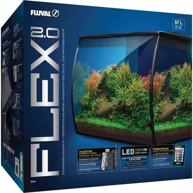Fluval Flex Akvarium 2.0 57 Liter Sort