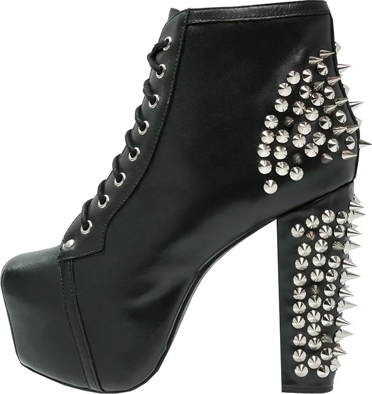 jeffrey campbellpre-owned high heeled ankle boots - black