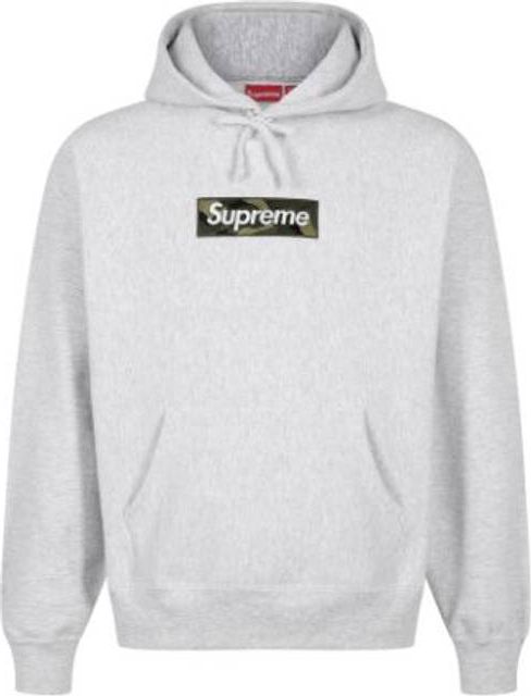 supreme box logo hooded sweatshirt (fw23) ash grey