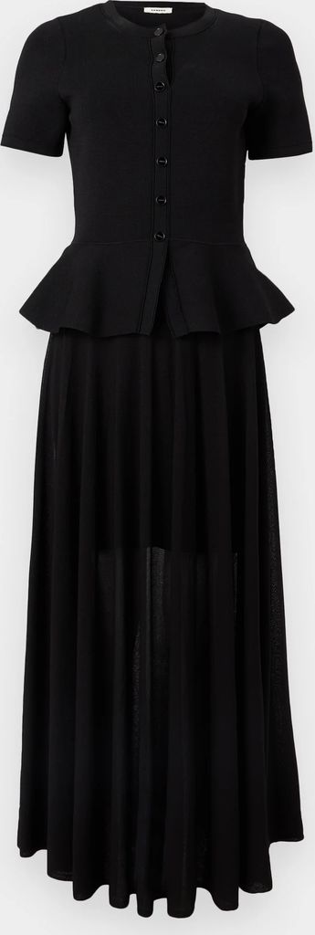 robe haut boutonne - strikket kjole - noir