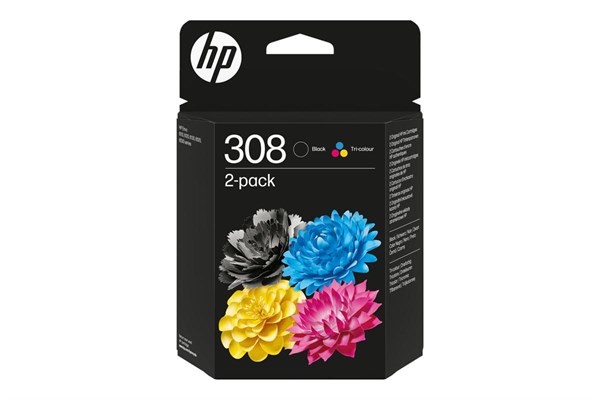 2-pak sort og farvet patron - hp nr.308 -160+120 sider - original