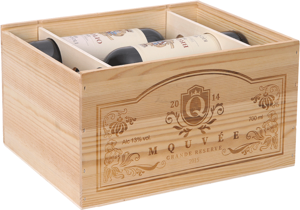 mQuvée Box Wood 6 Bottles Wine Rack