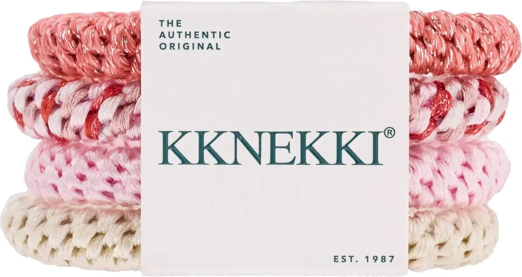 Kknekki Hårelastikker 4-Pak Rosa Creme