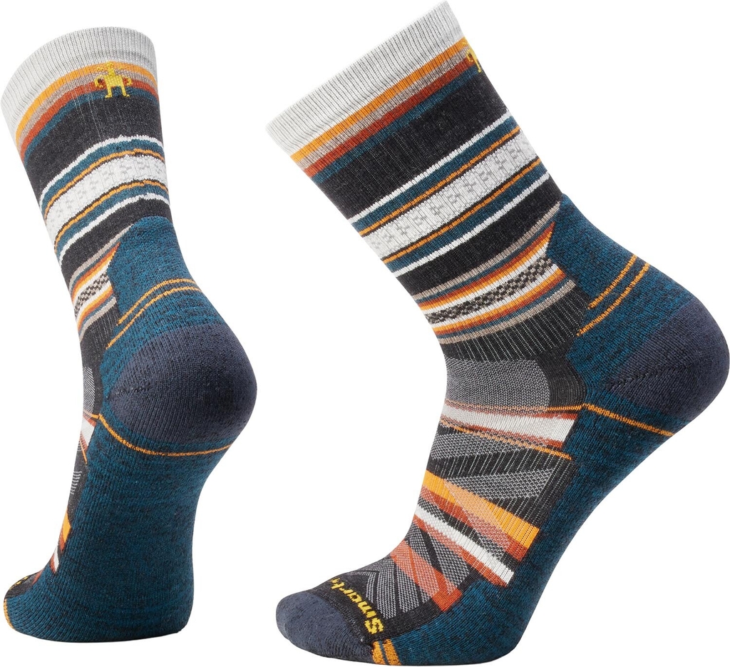 smartwool unisex hike light cushion panorama crew socks charcoal
