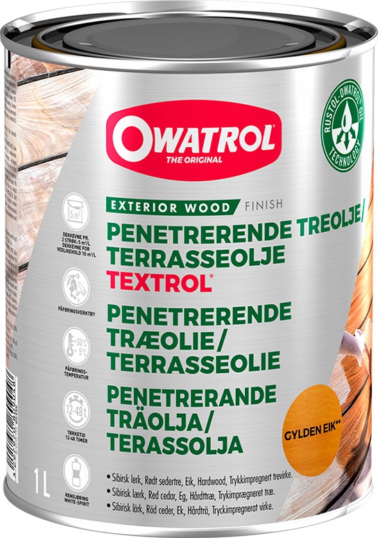Owatrol Textrol Træolie Til Altan Og Terrasse - 5 L - Gylden Eg
