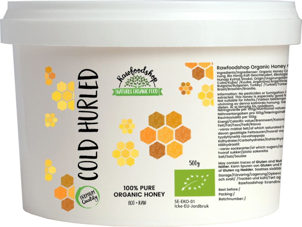 RawFoodShop Honning Koldrørt ØKO 500g