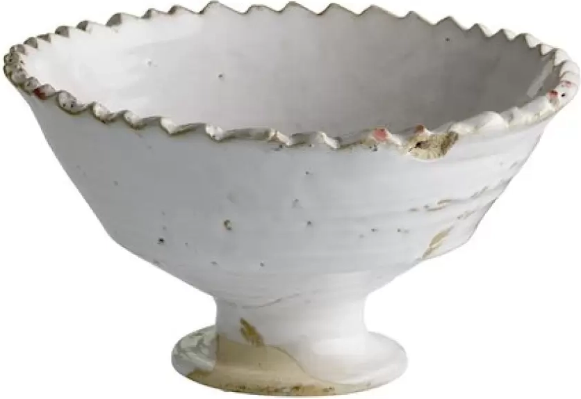 tine k home opsats, rustikt håndlavet keramik, d22/h15 cm, hvid