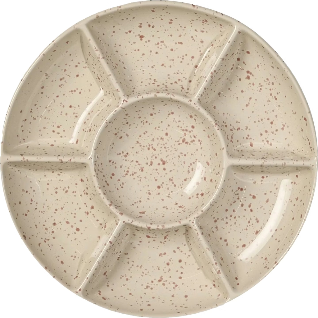 ditte serveringsfat, beige-vinröd