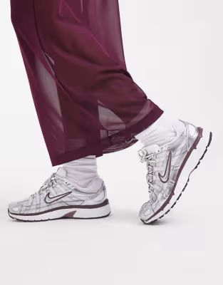 nike - p-6000 - sneakers i sølvfarve/brun