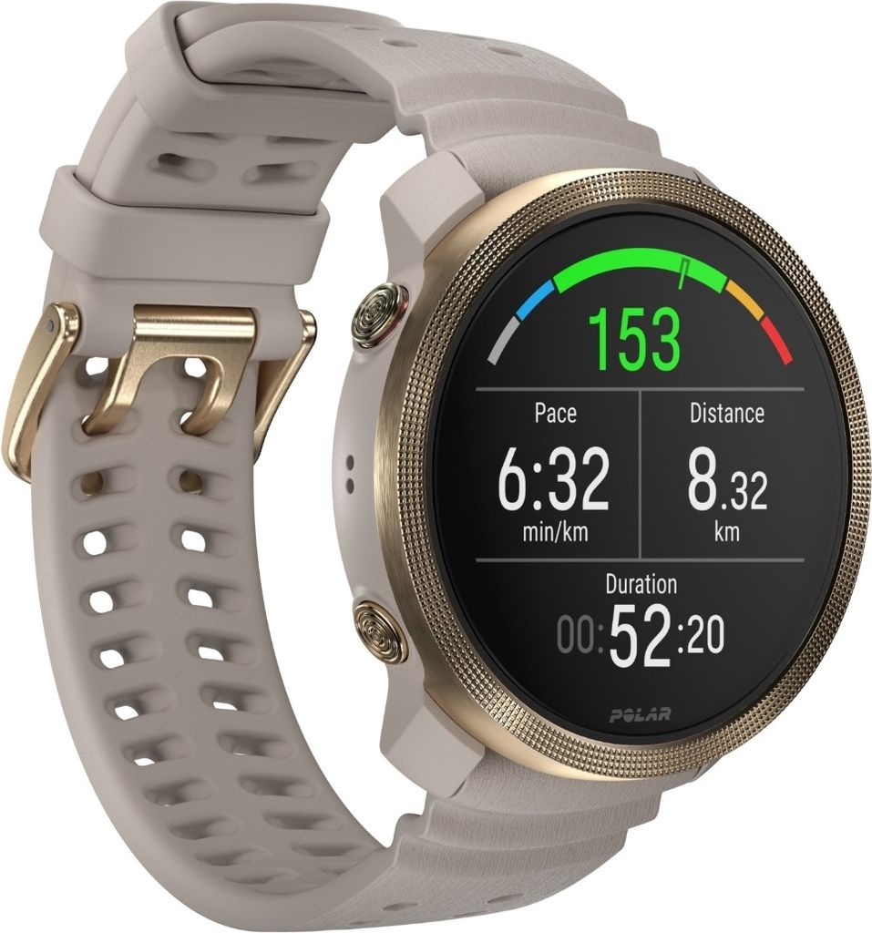 polar vantage m3 smart multisports-ur, greige/guld s-l