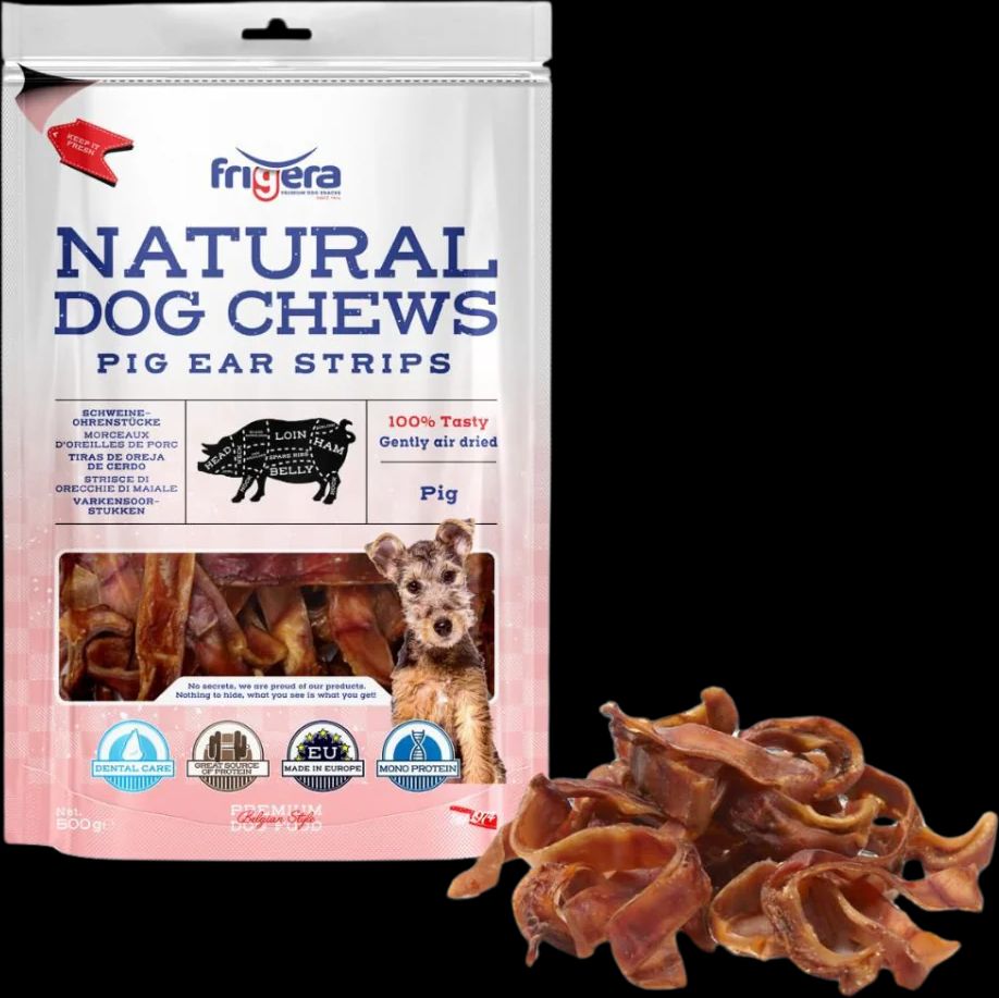 Natural Dog Chews Gris Ørebånd 500g