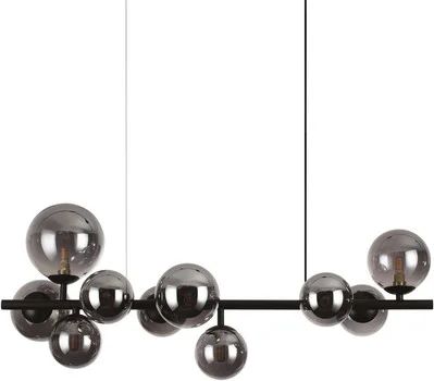 ideal lux hængelampe perlage, længde 81 cm, sort/røgfarvet, 10 lyskilder