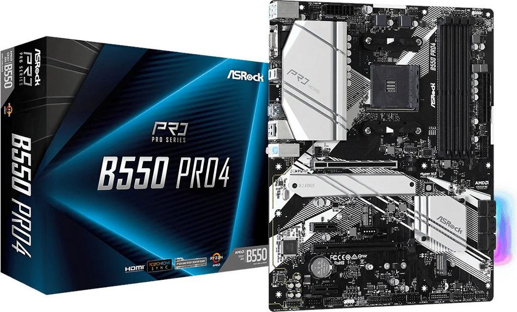 Bundkort ASRock B550 Pro4 ATX – AM4 – AMD B550