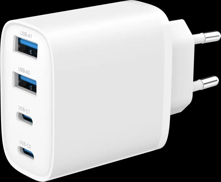 sign gan 40w vægoplader 2x usb-c/2x usb-a – hvid