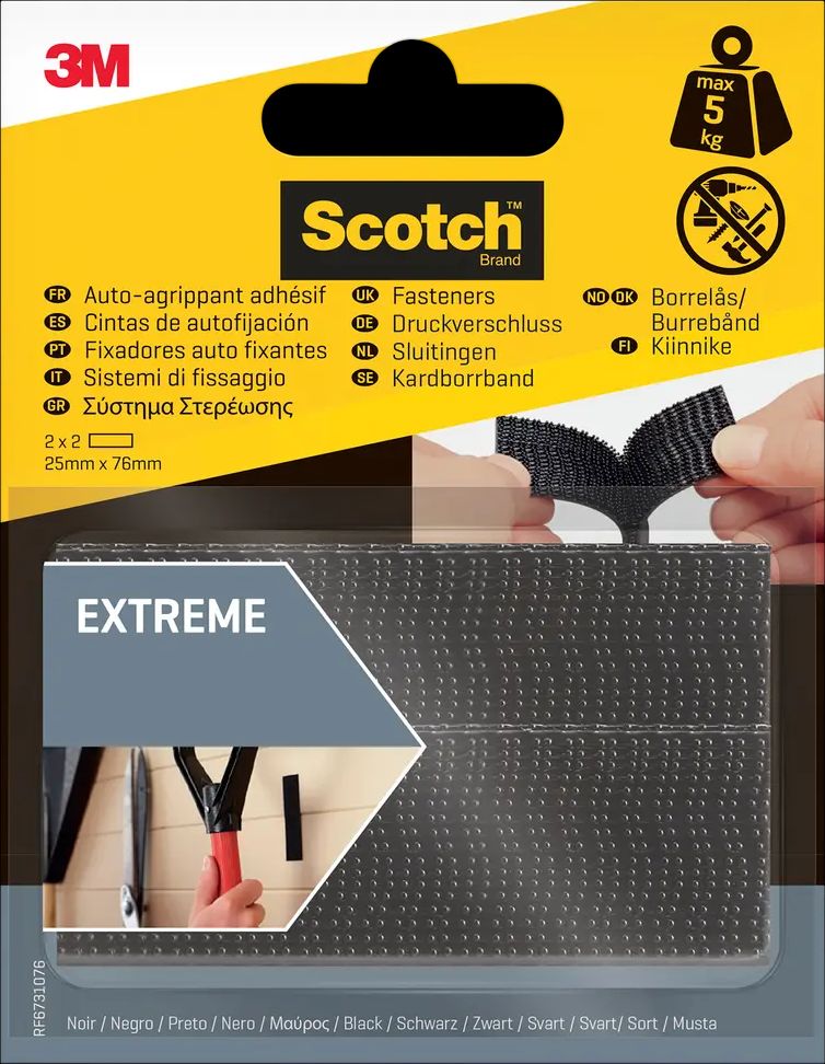 scotch™ ekstreme fasteners sort - 25 x 75 mm