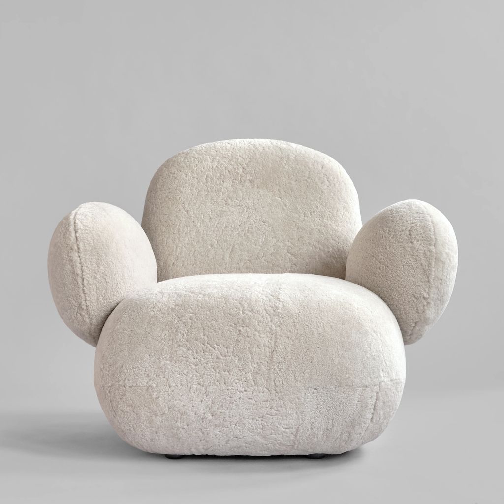 toe armchair, flat - sheepskin