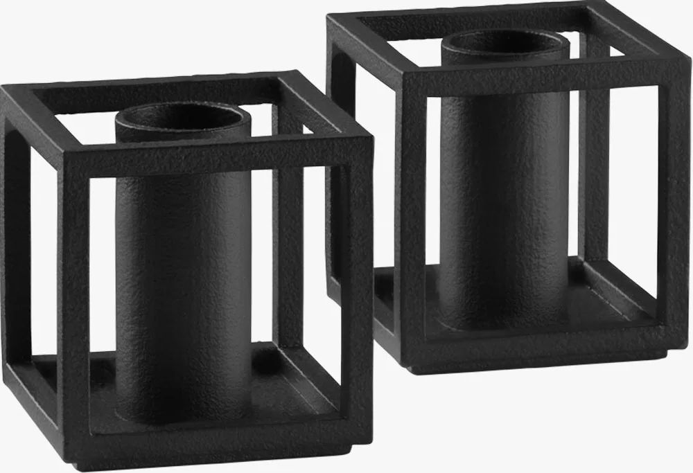 kubus micro lysestage 2-pakk, sort