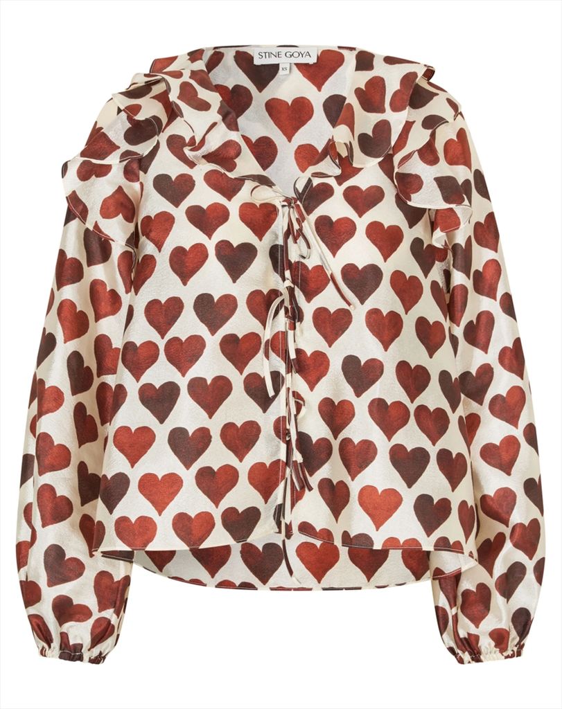 stine goya - multi ruffle raglan top - hearts