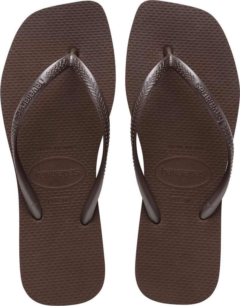 havaianas slim square in dark brown for women