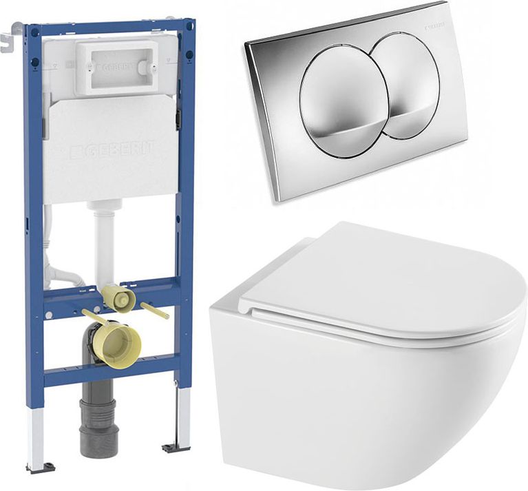 Geberit Komplet Toiletpakke Med Rimless Vægtoilet Hvid