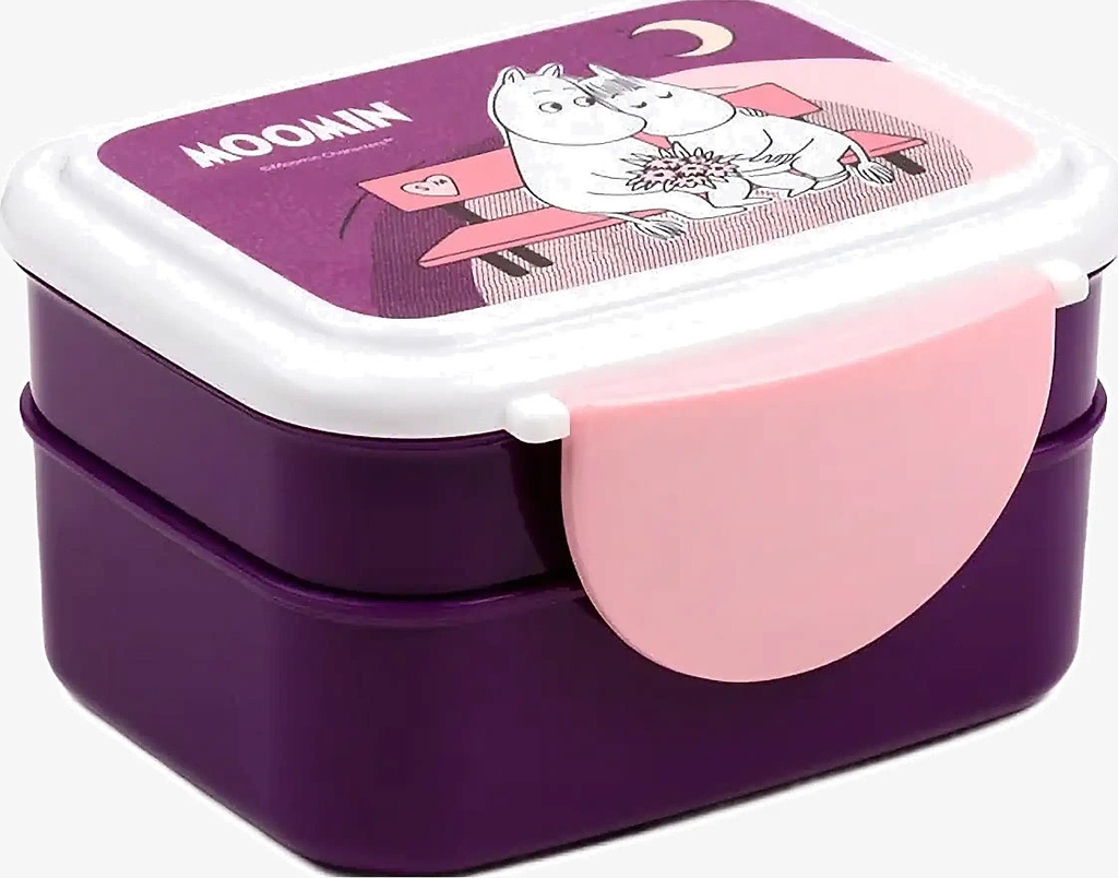 Puckator Pusheen The Cat Foodie Clip Lock Stacked Bento Lunch Box With Cutlery - Purple - ONE SIZE