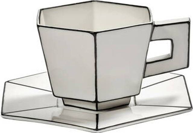carte blanche cappuccino cup with saucer, 2 pcs, white