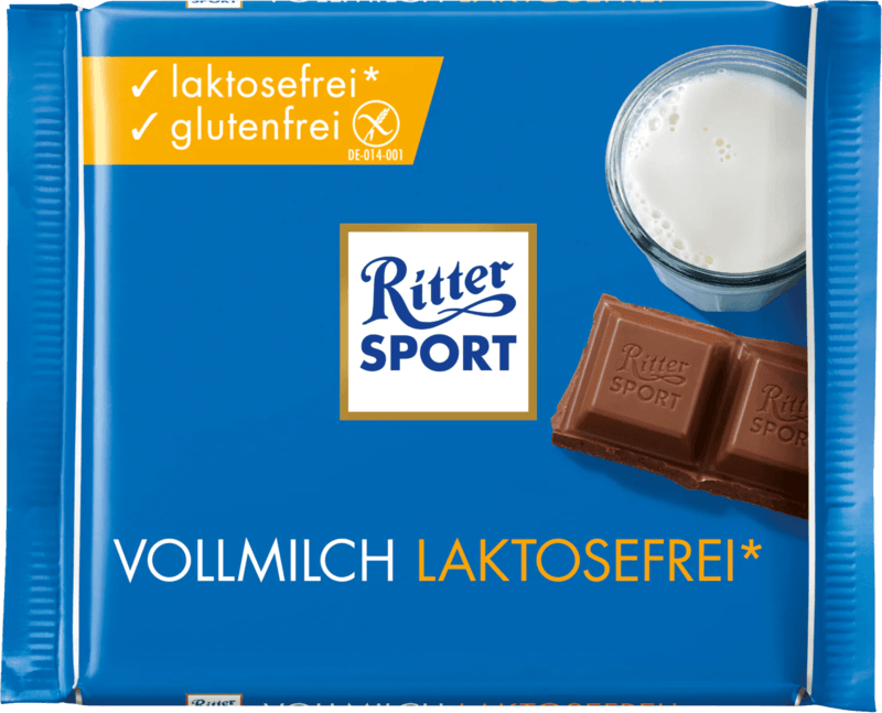 ritter sport vollmilch laktosefrei, 100 g