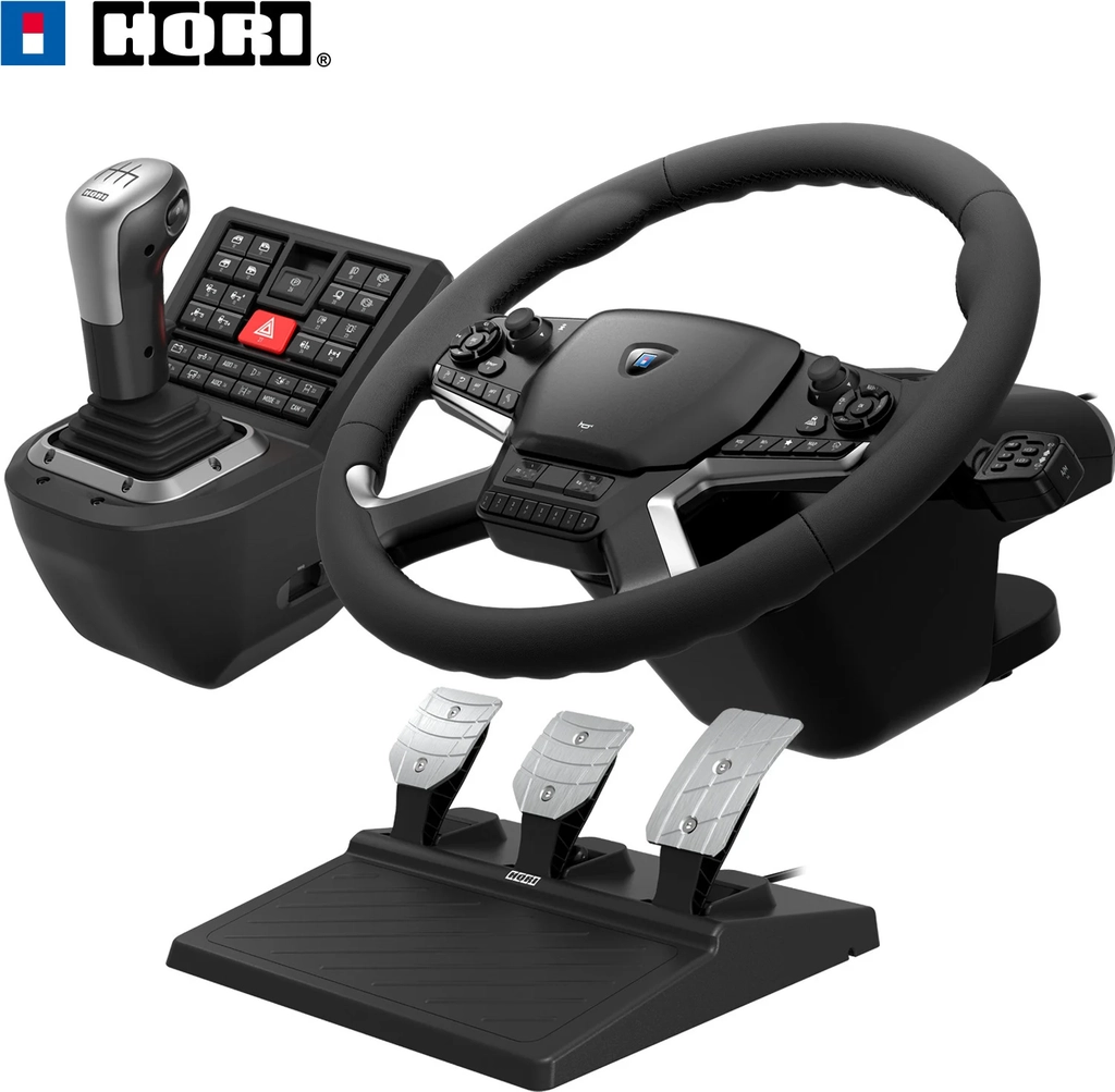 HORI Force Feedback Truck Control System - Kabelanslutet ratt-, gamepad- och pedalset - PC - Wired Wheel, gamepad and pedals set - PC