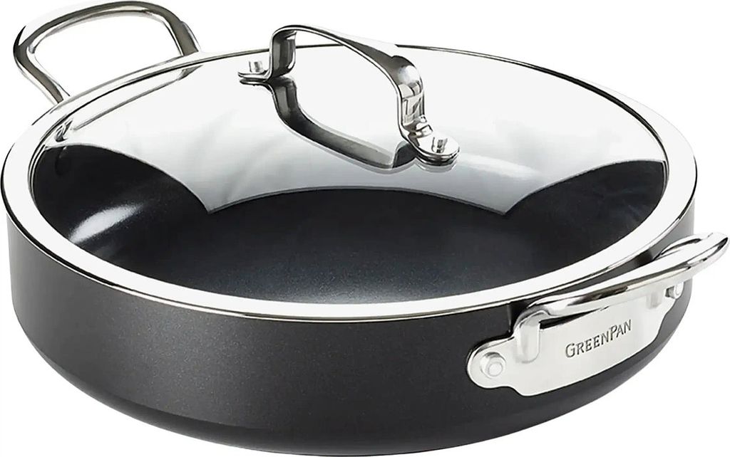 Greenpan Skillet 30Cm/4.8L With Lid + 2 Safe Handles - Silver - Ø 30 CM