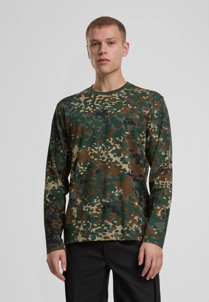 Brandit B Premium Longsleeve Shirt White Camo L Khaki Camo / S Långärmad tröja