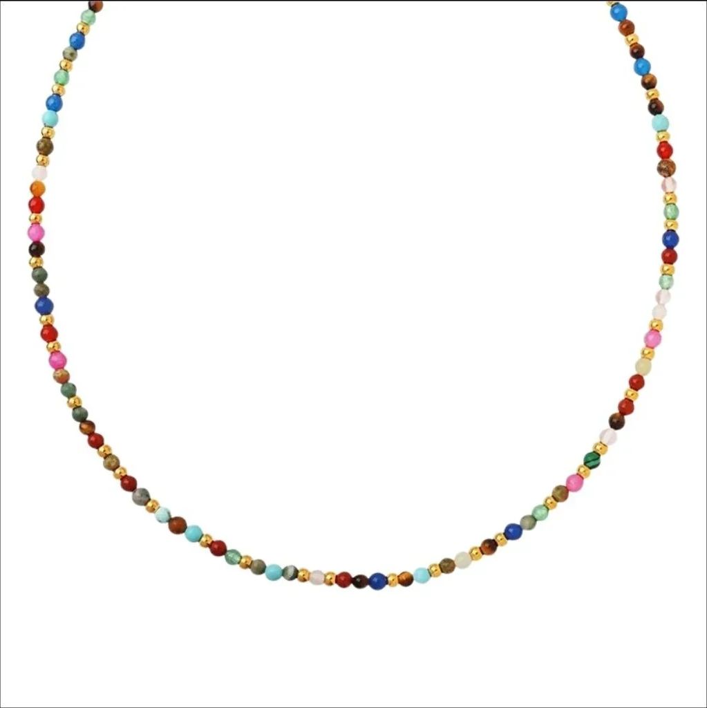 mila color bead halskæde – 18k guldbelagt