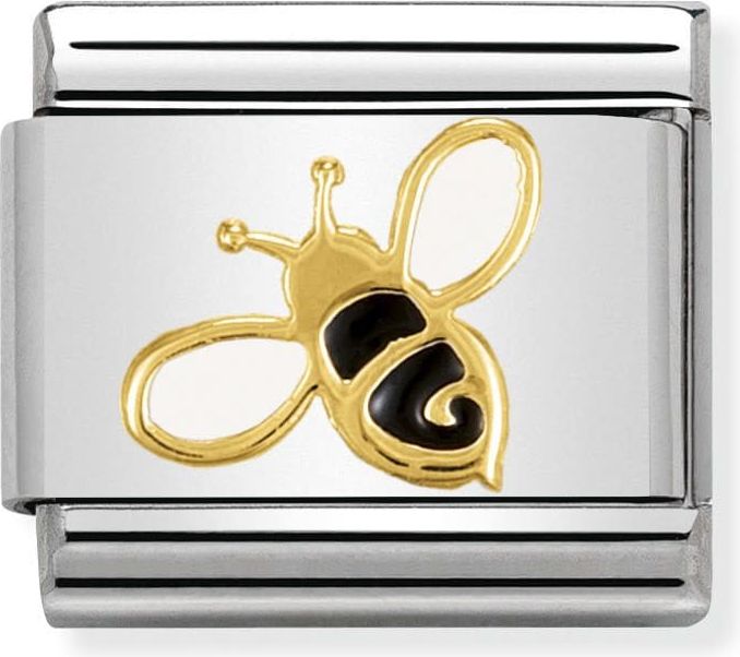 nomination - led, 18 kt. enamel bee - rustfrit stål