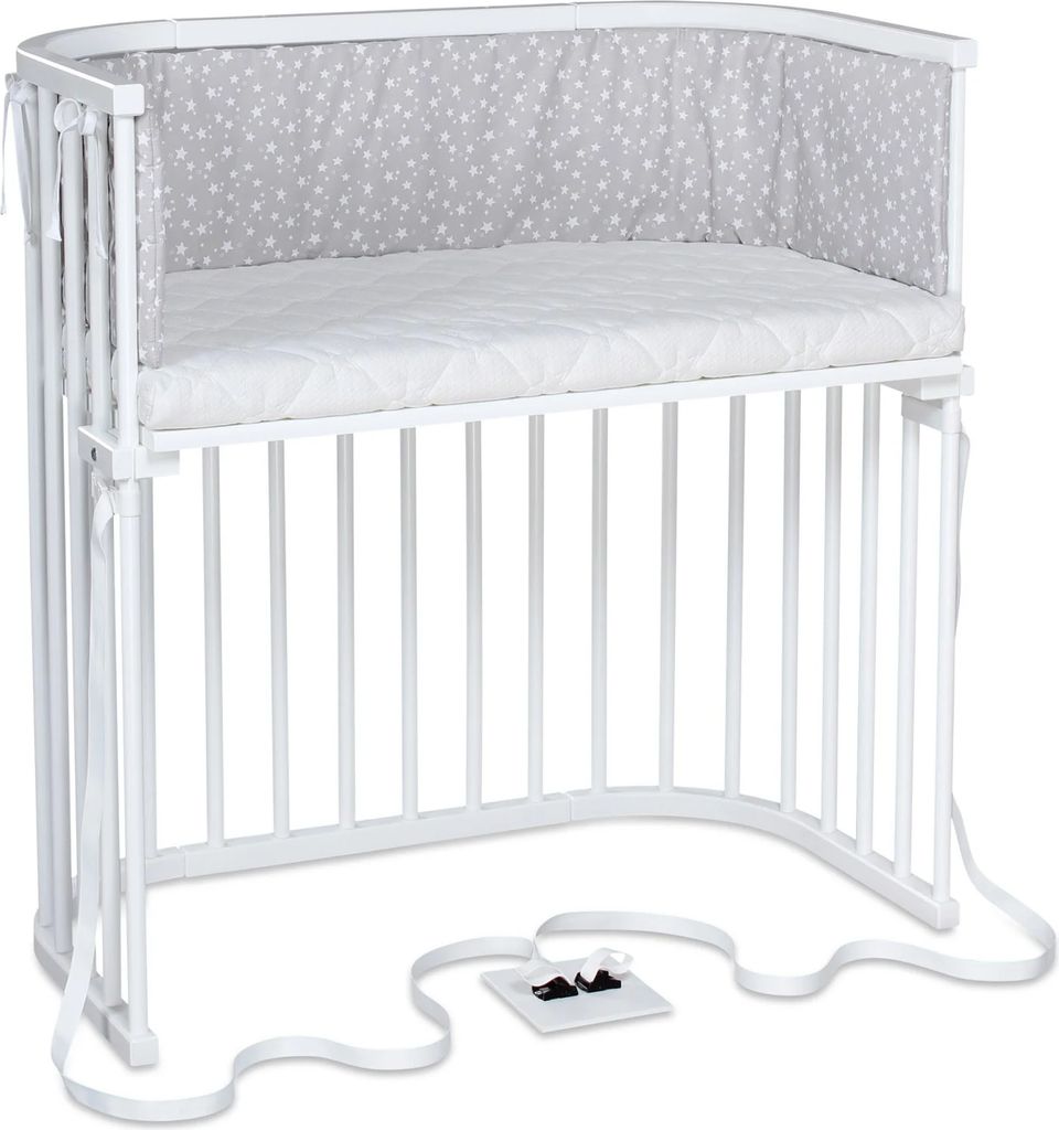 babybay® bedside crib hvid varnished boxspring co-sleeper babyseng