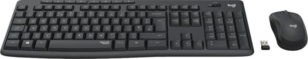 logitech mk295 trådløst tastatur og mus, grafitgrå