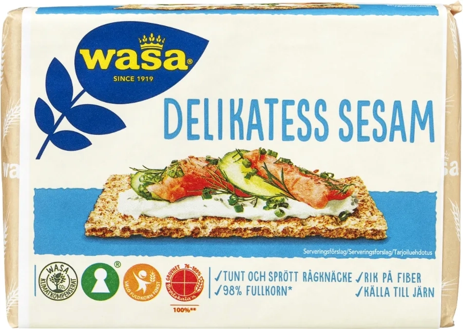 knækbrød m. sesam, wasa delika