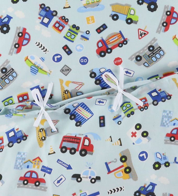 Nørgaard Madsens Baby Trafik Sengetøj Lyseblå