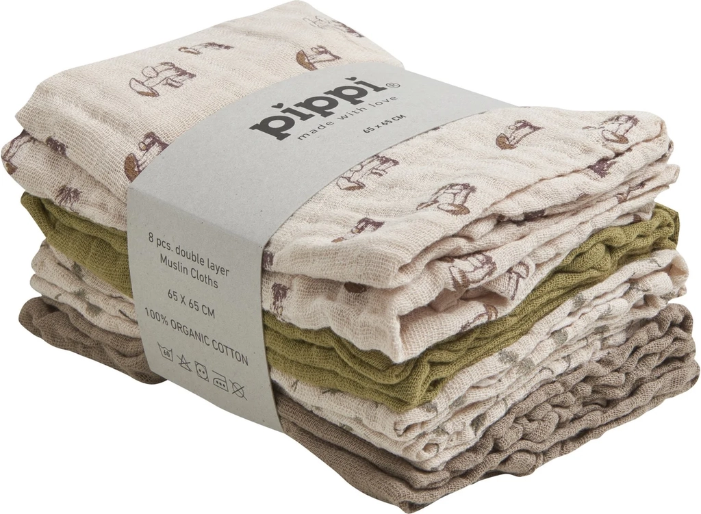 pippi 8pk organic stofbleer - mushroom mix