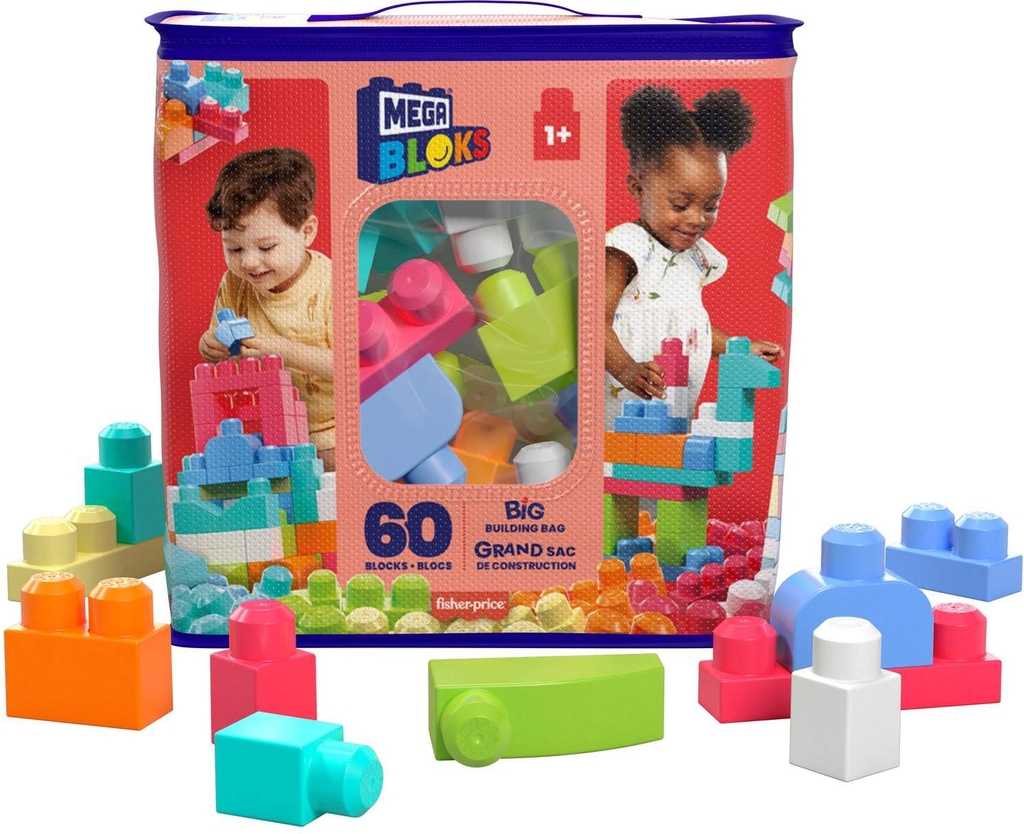 Mega Bloks Stor Byggetaske Pink 60 Stk