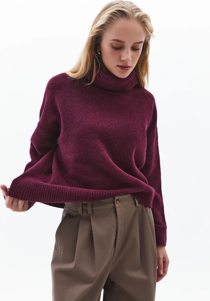 soft touch roll neck - striktrøje - crushed violets