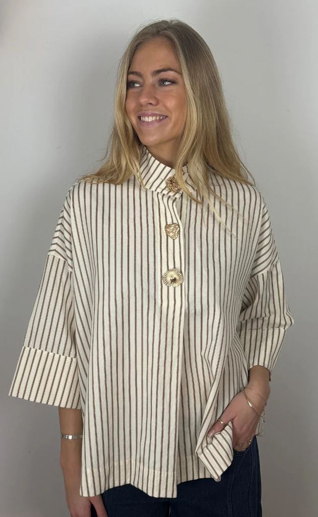continue skjorte - klara high - brown stripe