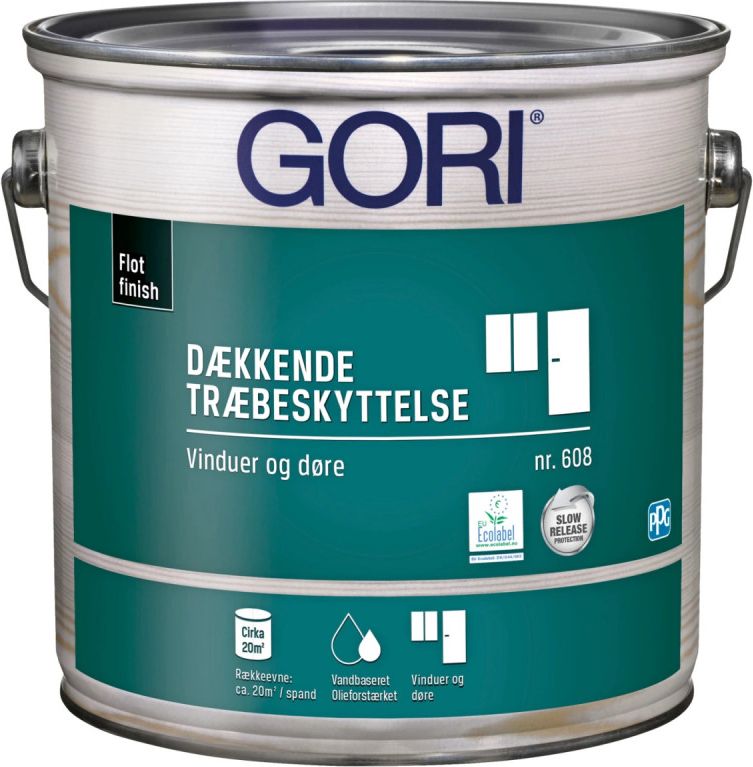 gori 608 dækkende træbeskyttelse ren hvid 2,5 liter