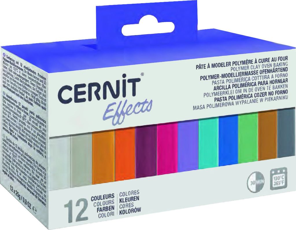 Cernit Effects Modellervoks Sæt - 12x25g - 12 Farver